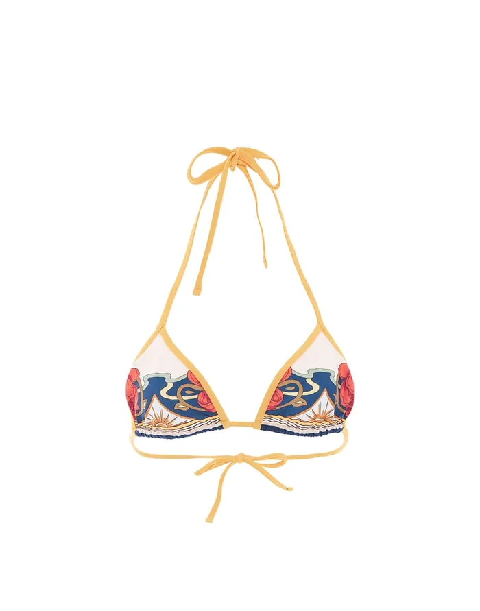 La Doublej Bikini Top Taormina Place Ivory In Lycra Women Swimwear