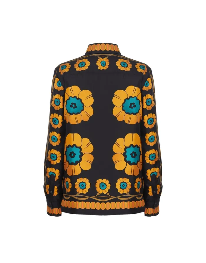 La Doublej Boy Shirt Daisychain Place Orange In Silk Twill Women Shirts and Tops