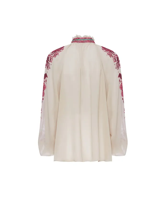 La Doublej Cerere Blouse Zodiac Place Purple In Silk Chiffon Women Shirts and Tops