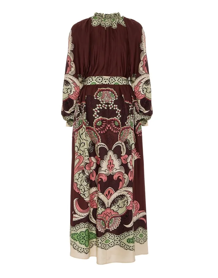 La Doublej Cerere Dress Portal Place Brown In Silk Voile Women Party Dressing
