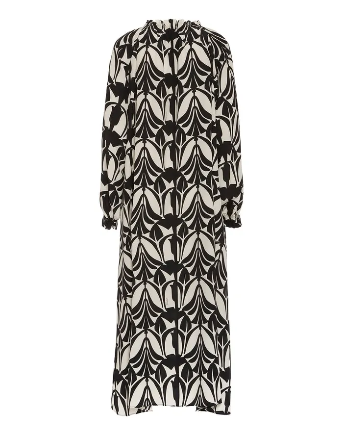 La Doublej Cerere Shirt Dress Papyrus Black and White In Crepe De Chine Silk Women Party Dressing