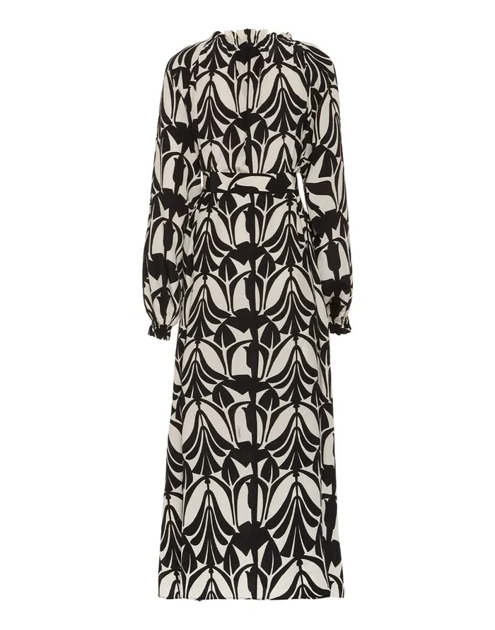 La Doublej Cerere Shirt Dress Papyrus Black and White In Crepe De Chine Silk Women Party Dressing
