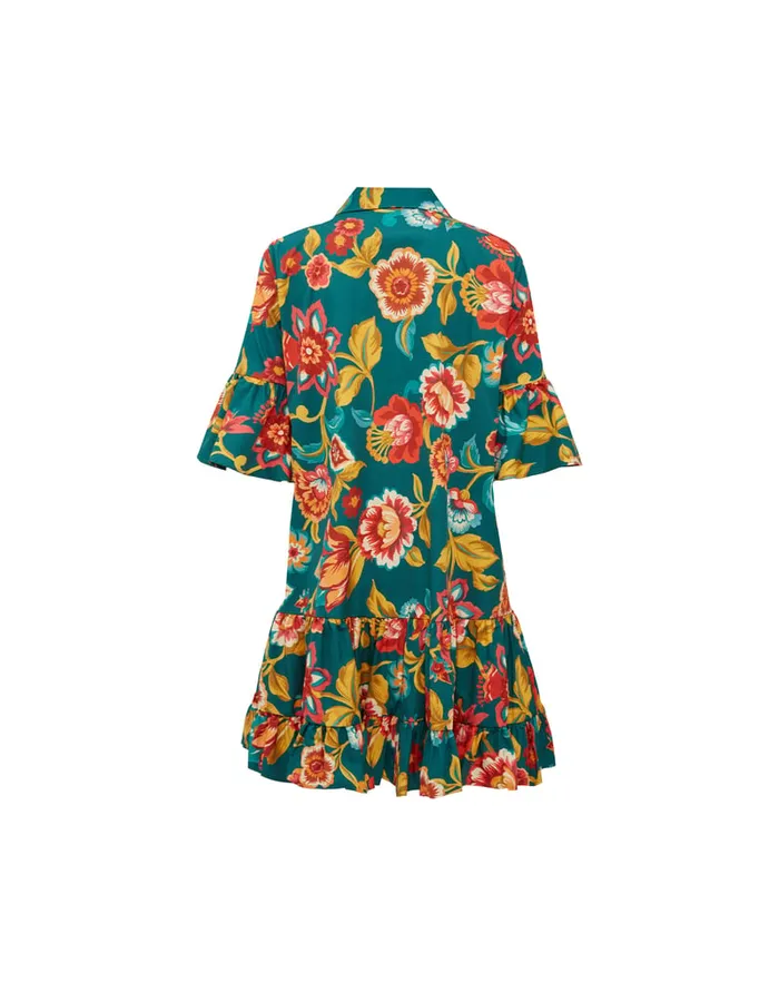 La Doublej Choux Dress Hottie Emerald In Summer Poplin Women Party Dressing