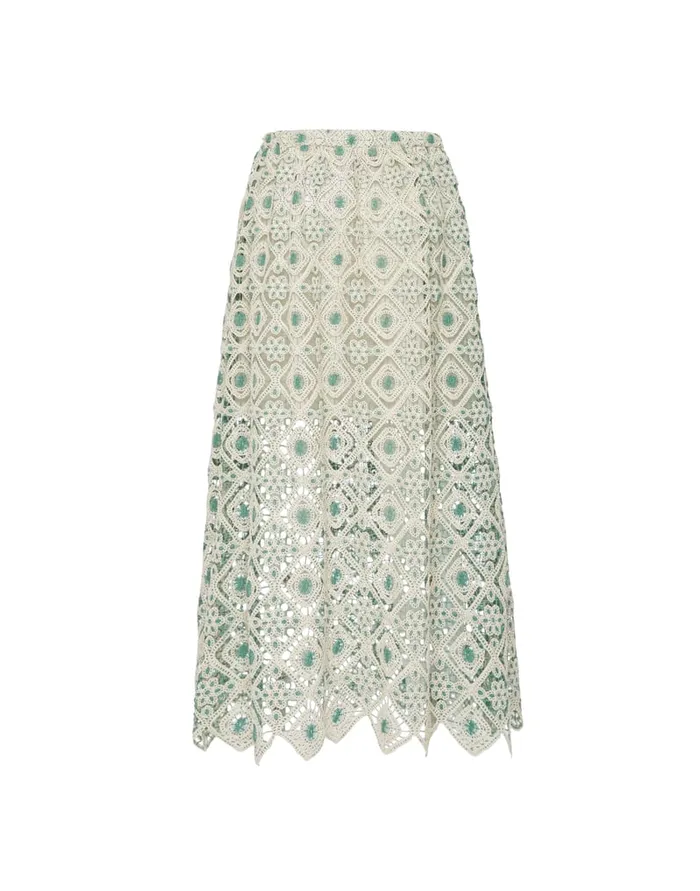 La Doublej Drawstring Skirt Agua Cream In Macram Women Skirts