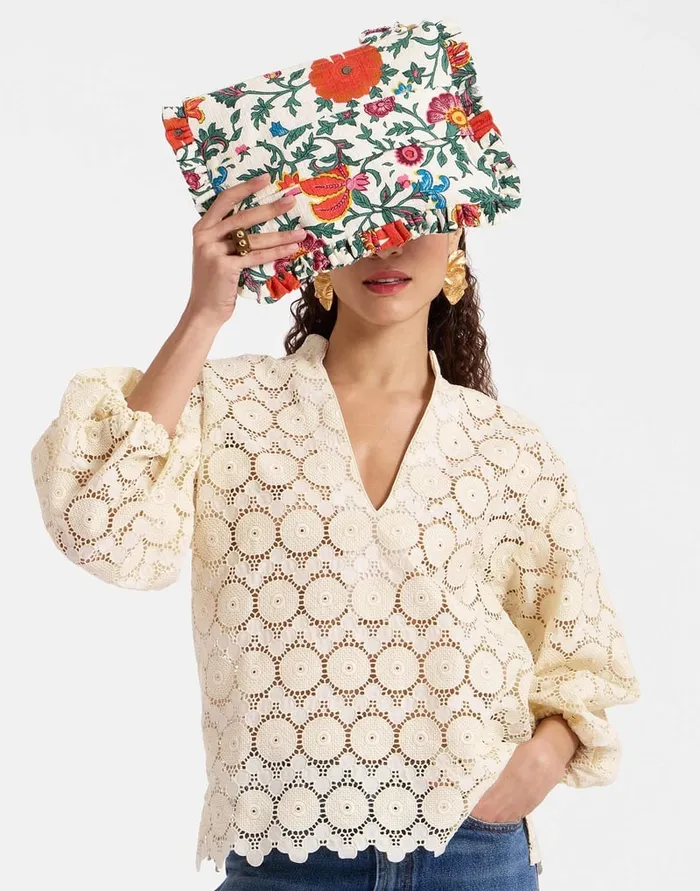 La Doublej Hand Pochette Dragonflower Mini Multicolor In Shot Cotton Women Bags and Pochettes