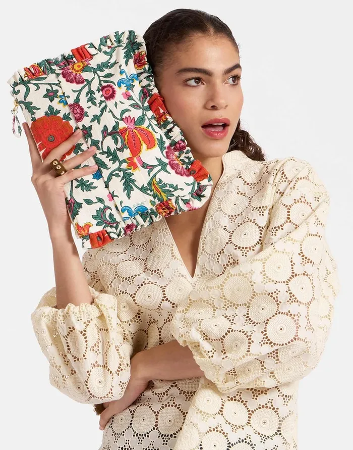 La Doublej Hand Pochette Dragonflower Mini Multicolor In Shot Cotton Women Bags and Pochettes
