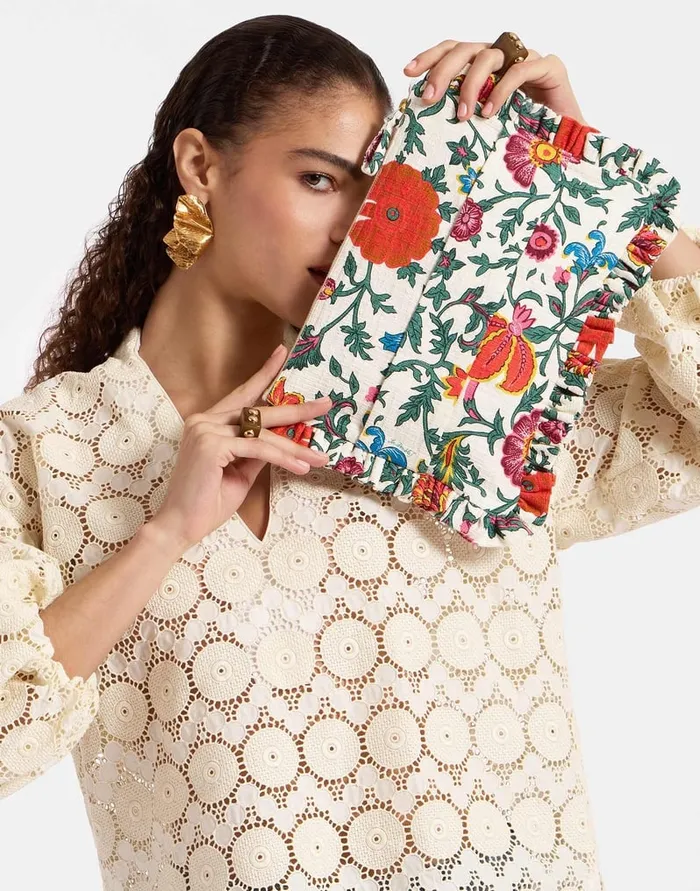 La Doublej Hand Pochette Dragonflower Mini Multicolor In Shot Cotton Women Bags and Pochettes