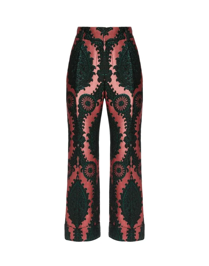 La Doublej Hendrix Pants Oltrarno Pink In Jacquard Women Shorts and Pants
