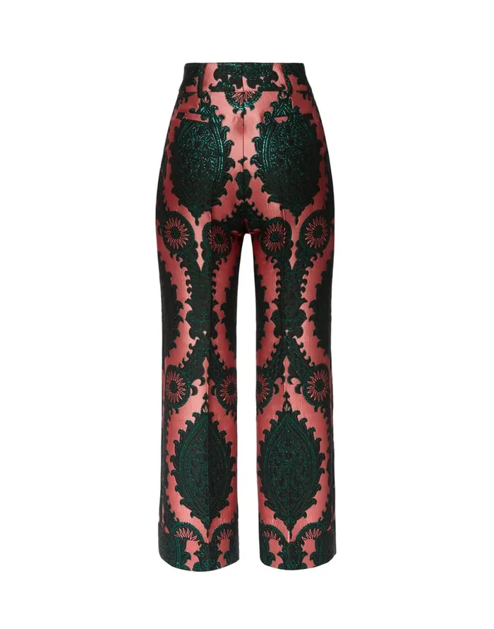 La Doublej Hendrix Pants Oltrarno Pink In Jacquard Women Shorts and Pants