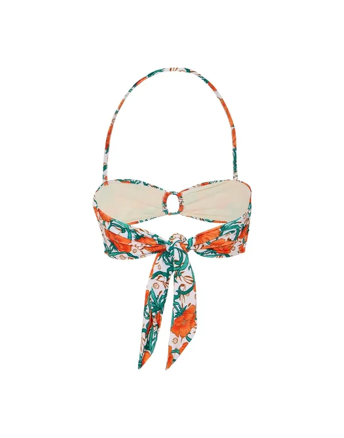 La Doublej Honey Top Morpheus Orange In Lycra Women Swimwear