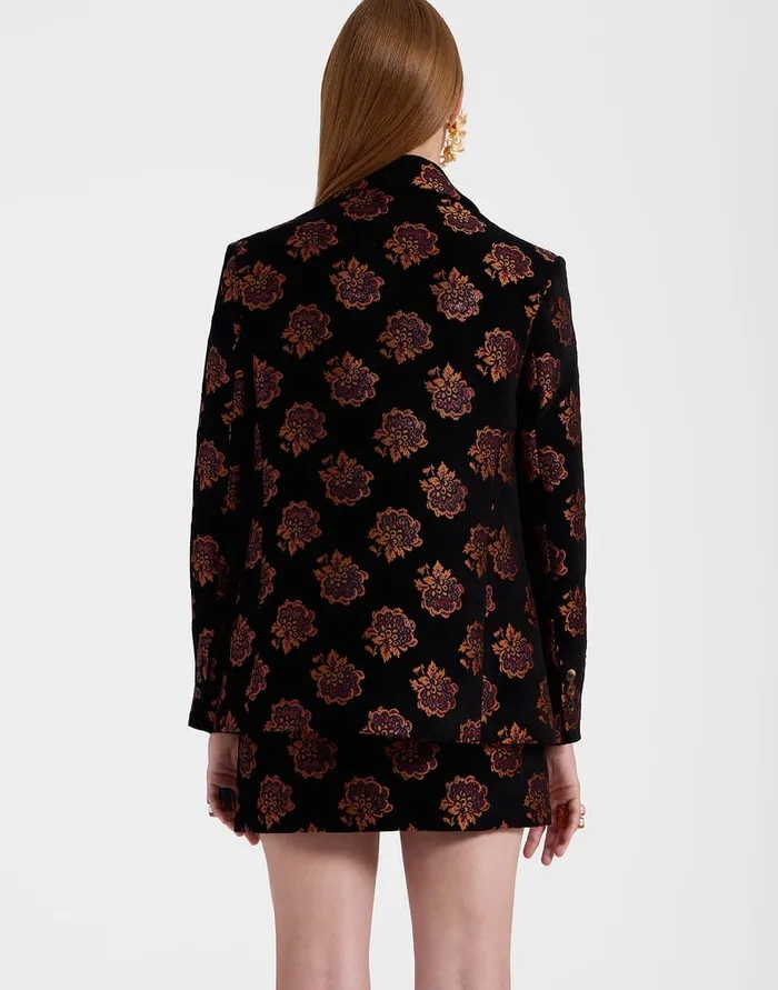 La Doublej Kelly Jacket Rosette Black In Jacquard Women Outerwear