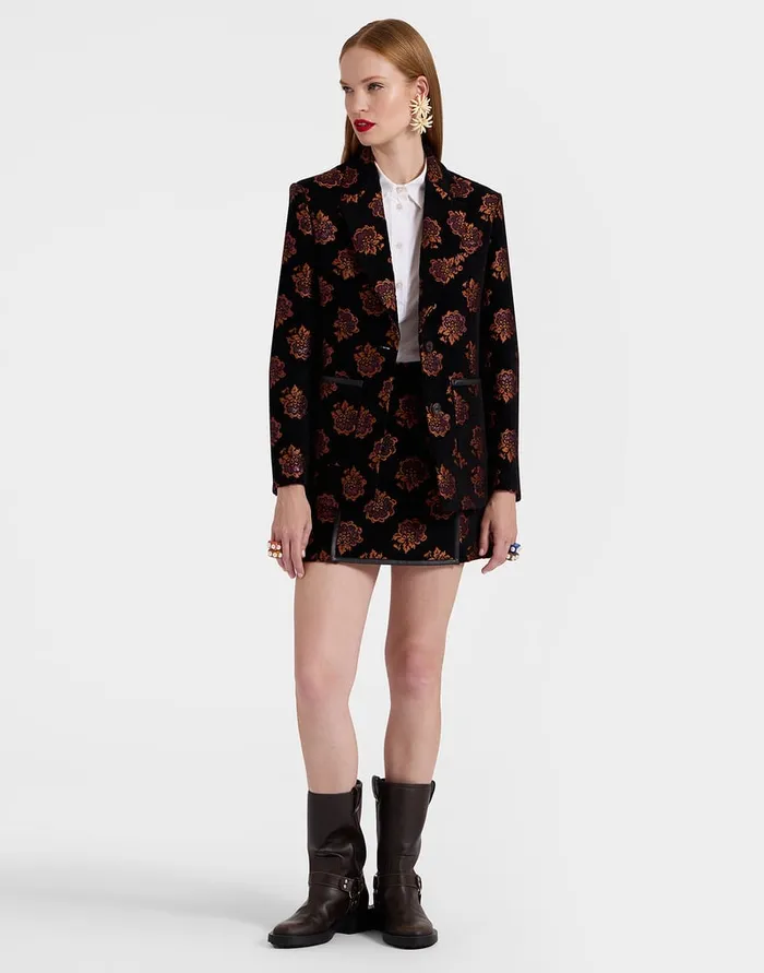 La Doublej Kelly Jacket Rosette Black In Jacquard Women Outerwear