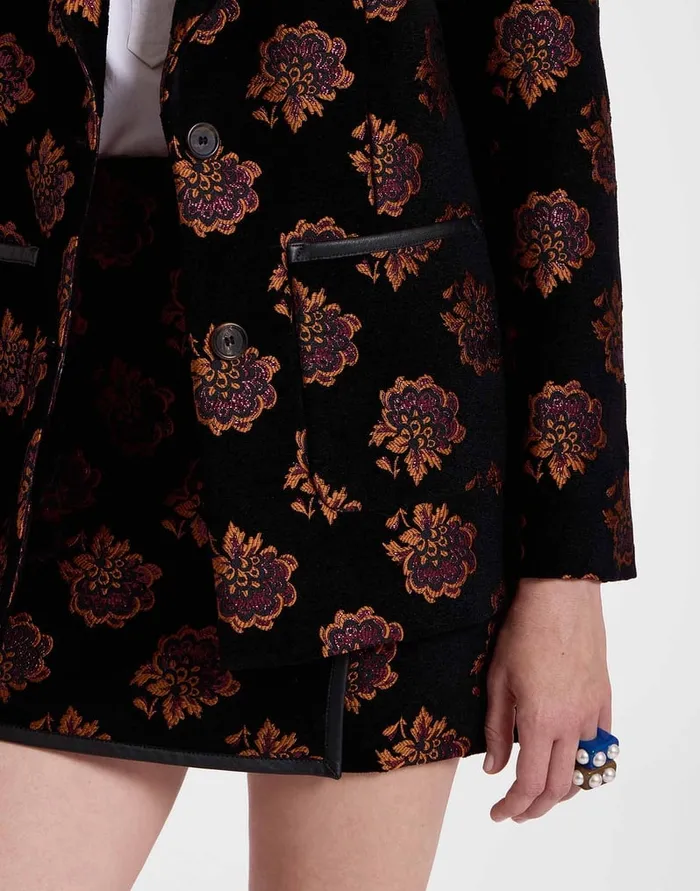 La Doublej Kelly Jacket Rosette Black In Jacquard Women Outerwear