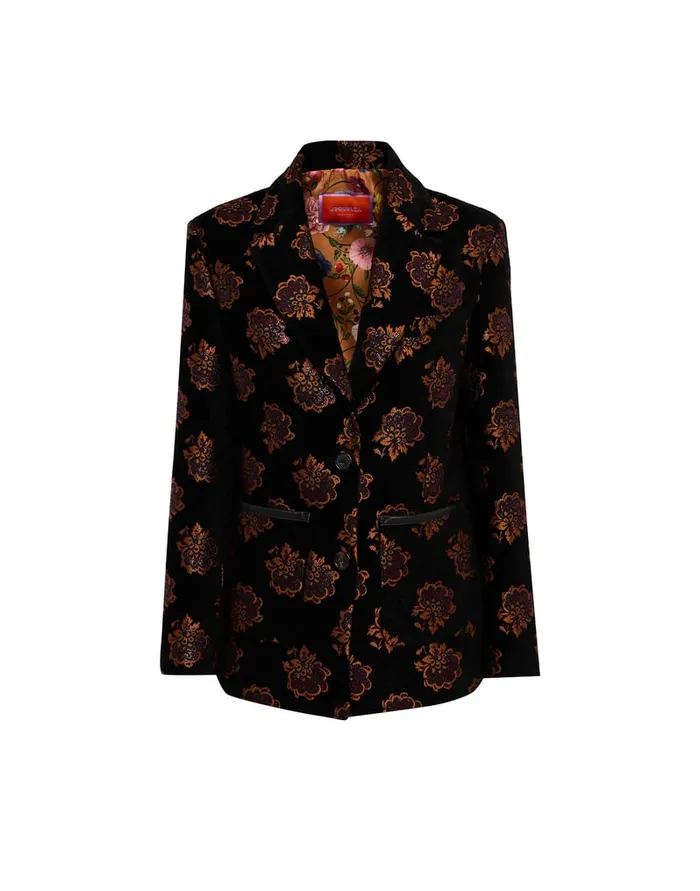 La Doublej Kelly Jacket Rosette Black In Jacquard Women Outerwear