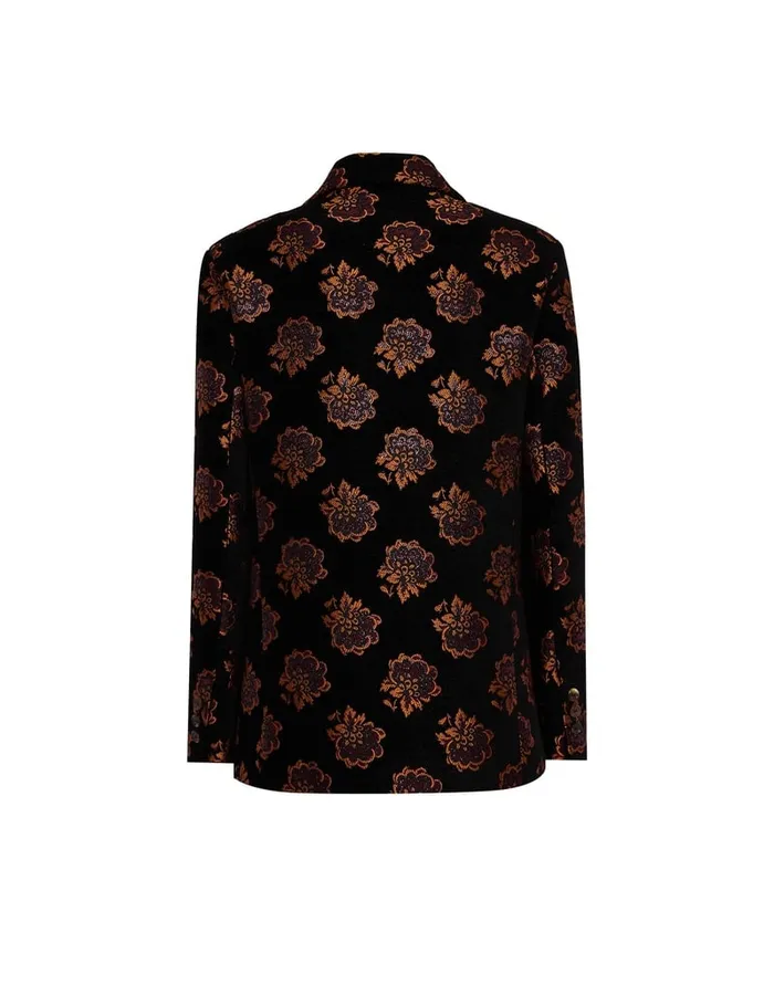 La Doublej Kelly Jacket Rosette Black In Jacquard Women Outerwear