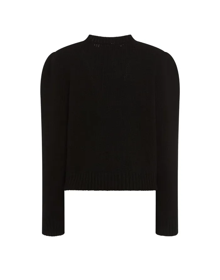 La Doublej Lampone Sweater Black In Wool Embroidered Women Knitwear