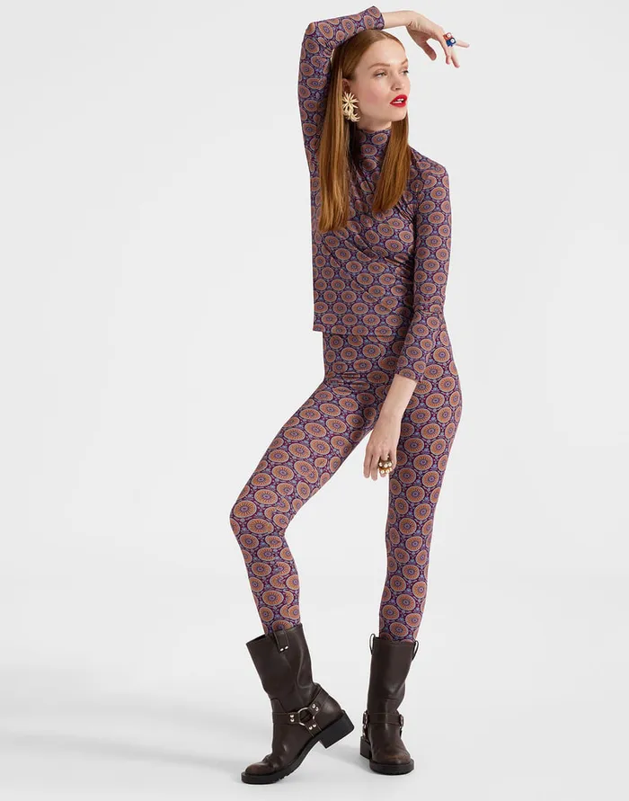 La Doublej Leggings Sovereign Mini Purple In Skinny Jersey Women Loungewear