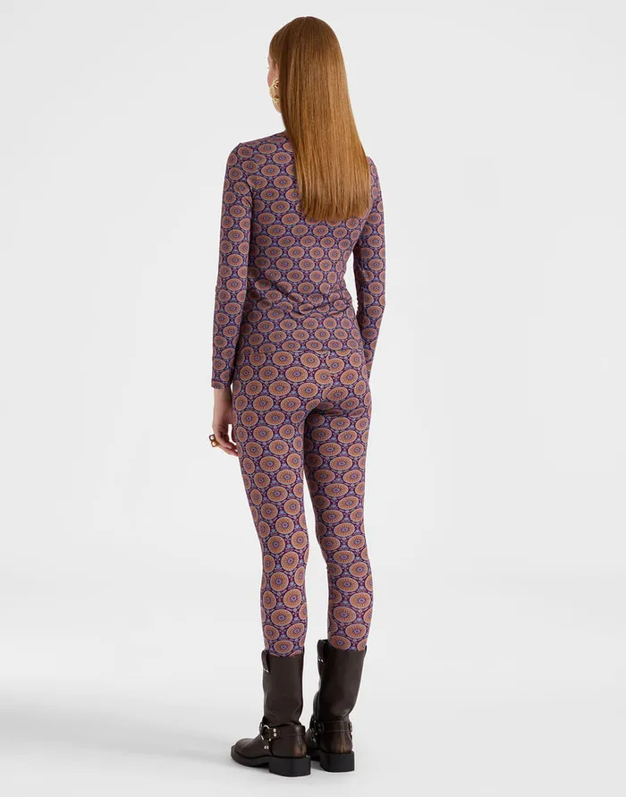 La Doublej Leggings Sovereign Mini Purple In Skinny Jersey Women Loungewear