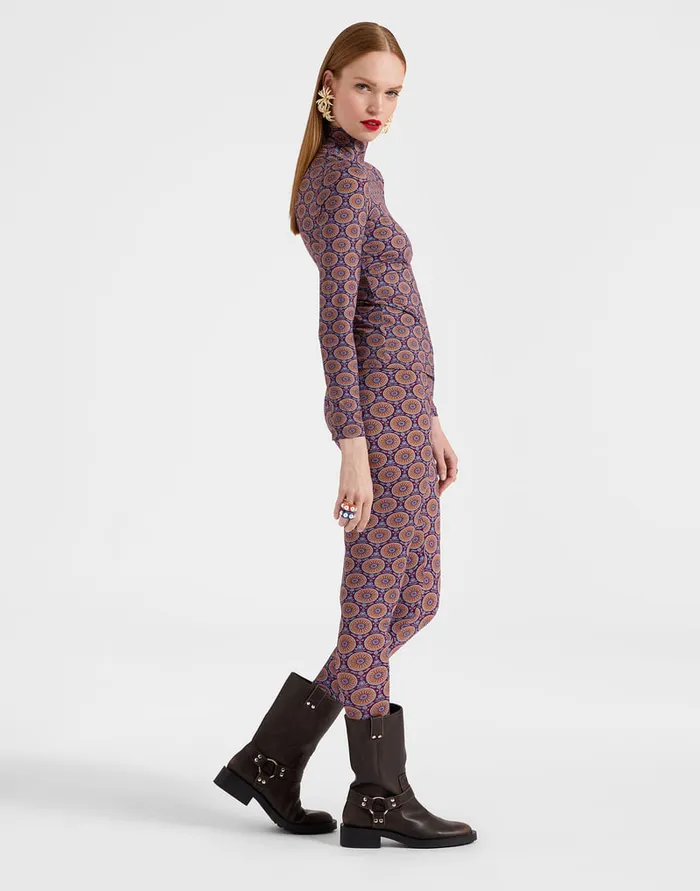 La Doublej Leggings Sovereign Mini Purple In Skinny Jersey Women Loungewear