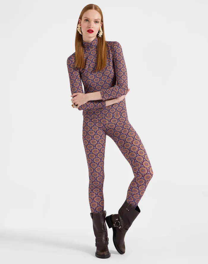 La Doublej Leggings Sovereign Mini Purple In Skinny Jersey Women Loungewear