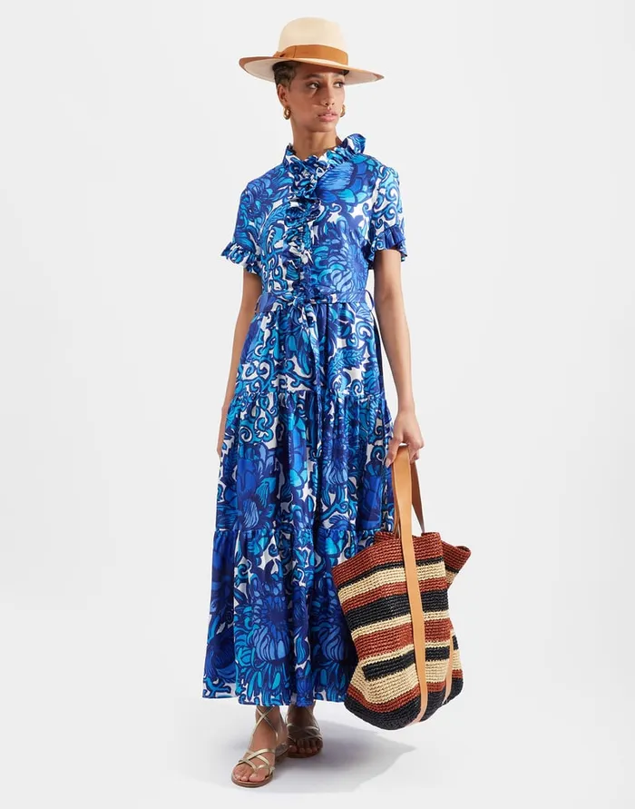 La Doublej Long And Sassy Dress Anemone In Twill Silk Women Dresses