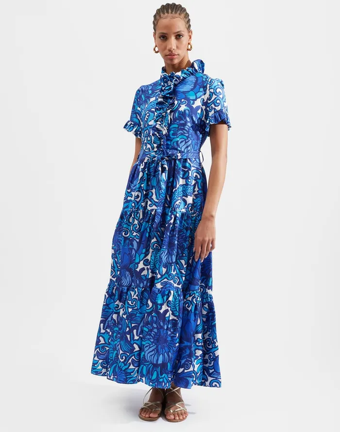 La Doublej Long And Sassy Dress Anemone In Twill Silk Women Dresses