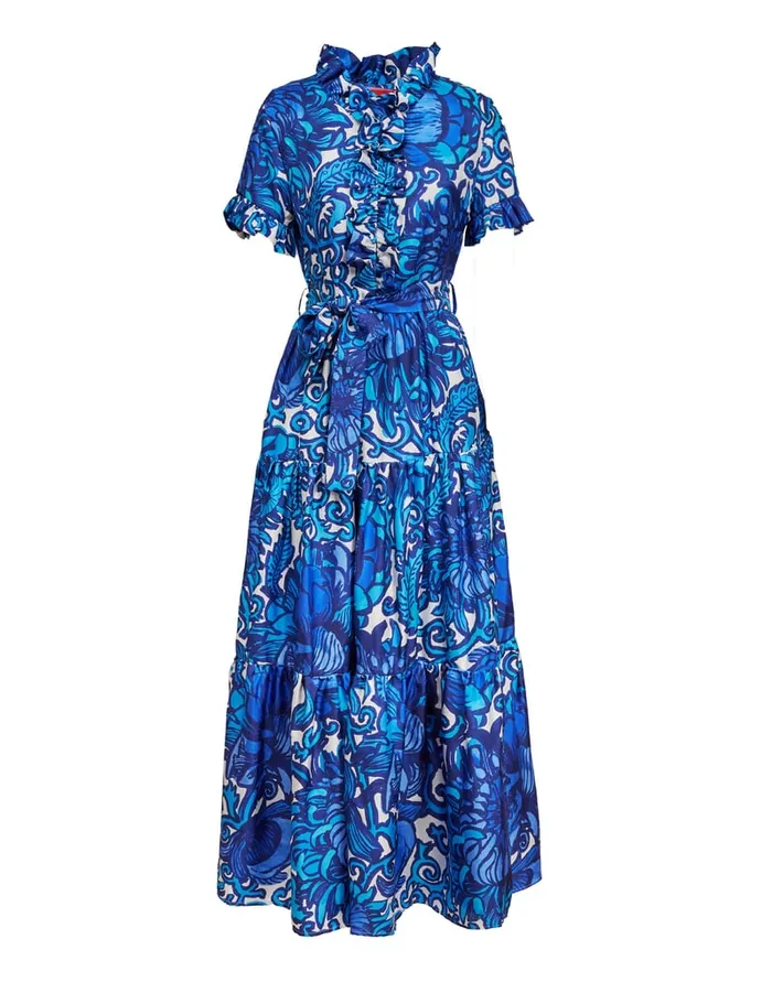 La Doublej Long And Sassy Dress Anemone In Twill Silk Women Dresses