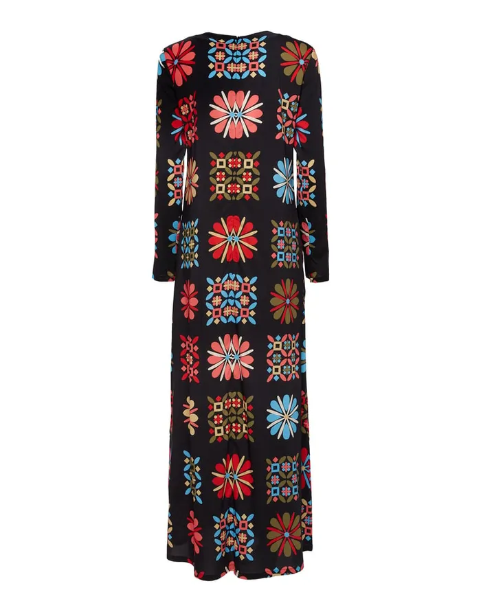 La Doublej Long Sleeve Swing Dress Vetrata Grande In Sable Women Dresses