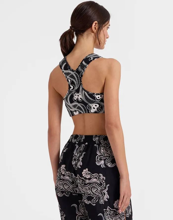 La Doublej Magica Bra Aperol Black and White In Jersey Stretch Women Loungewear