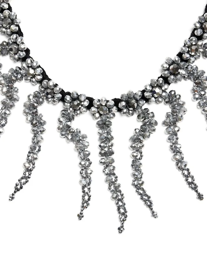 La Doublej Mayfair Necklace Solid Black In Embroidered Beads Women Jewelry