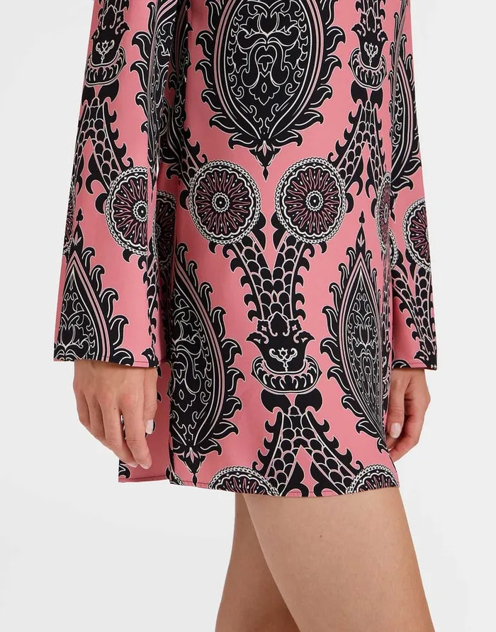La Doublej Mini Supremes Swing Dress Oltrarno Pink In Sabl Satin Women Dresses
