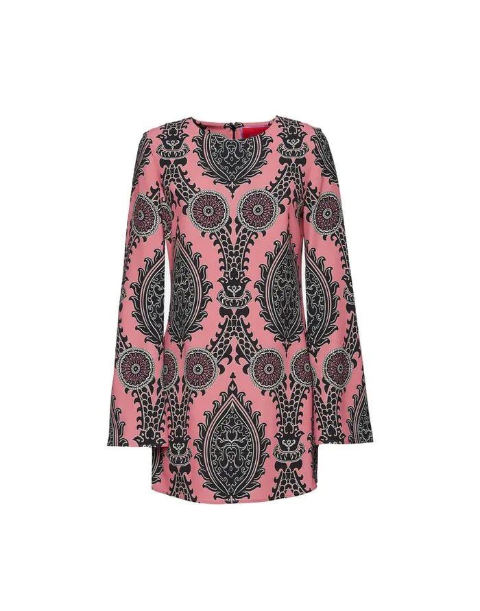 La Doublej Mini Supremes Swing Dress Oltrarno Pink In Sabl Satin Women Dresses