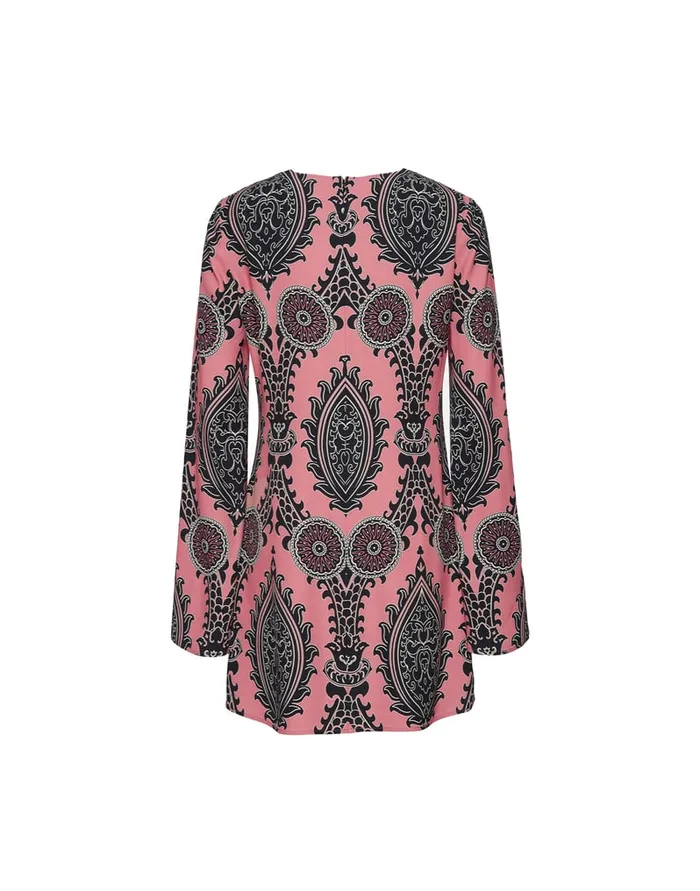 La Doublej Mini Supremes Swing Dress Oltrarno Pink In Sabl Satin Women Dresses