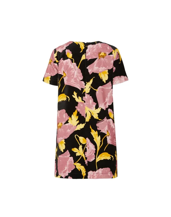La Doublej Mini Swing Dress Sylph Black In Cotton Velvet Women Dresses