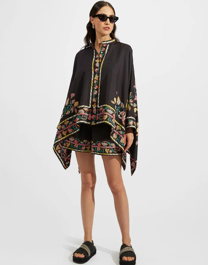 La Doublej PullUp Shorts Borboni Place Nero In Cotton Poplin Women Shorts and Pants