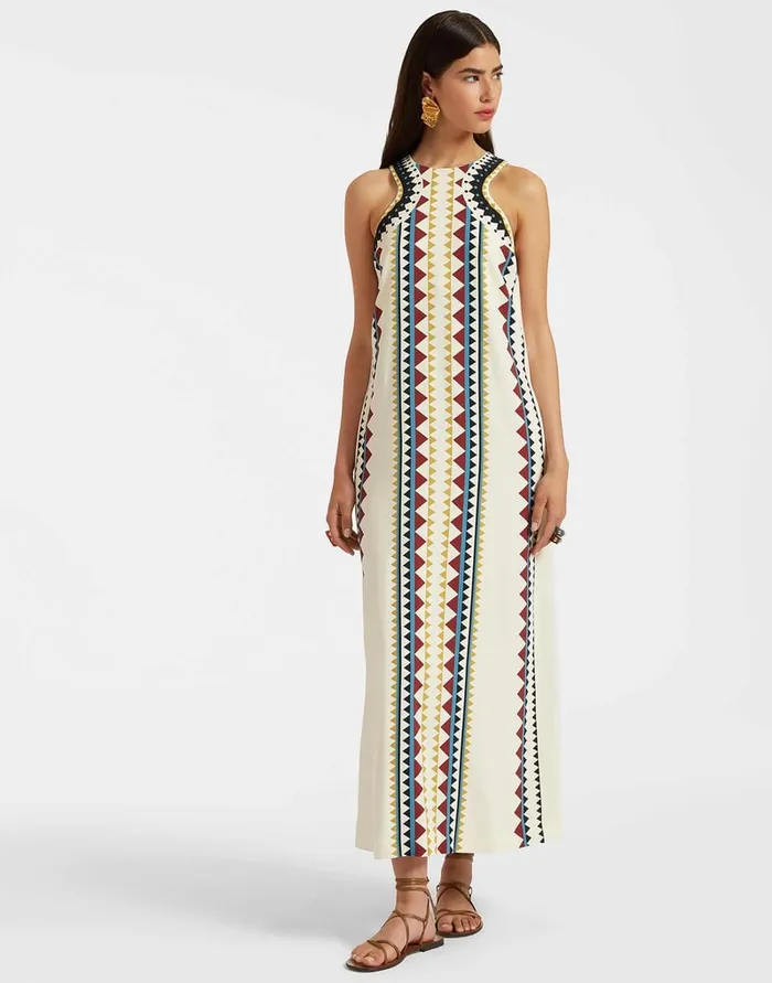 La Doublej Racer Dress Doric Place Cream In Envers Satin Women Dresses