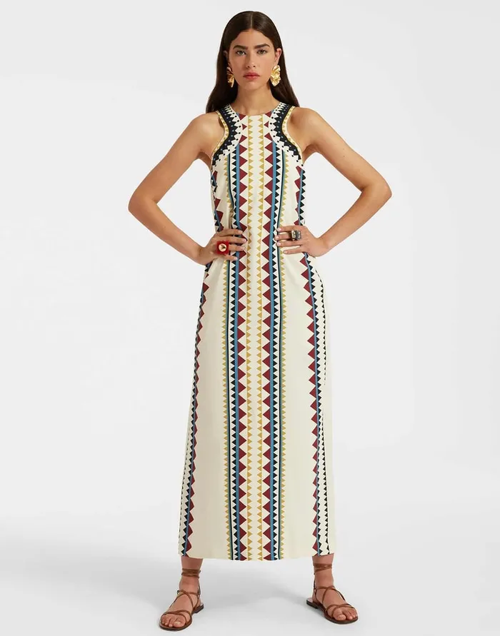 La Doublej Racer Dress Doric Place Cream In Envers Satin Women Dresses