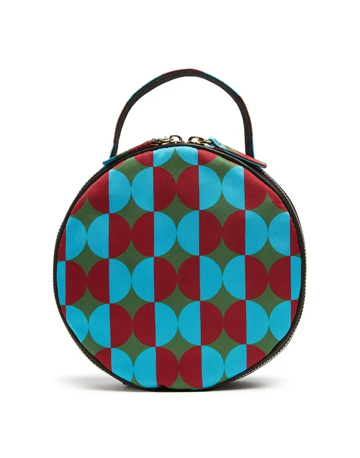 La Doublej Round Pochette Mezzaluna Green In Duchesse Women Bags and Pochettes