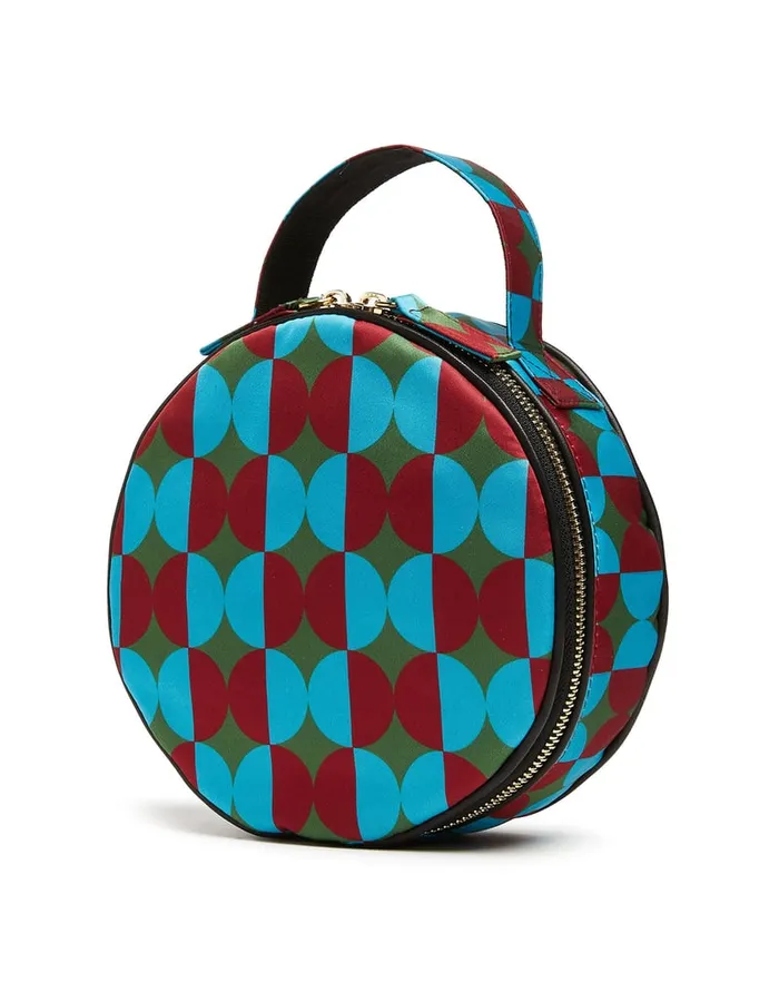 La Doublej Round Pochette Mezzaluna Green In Duchesse Women Bags and Pochettes