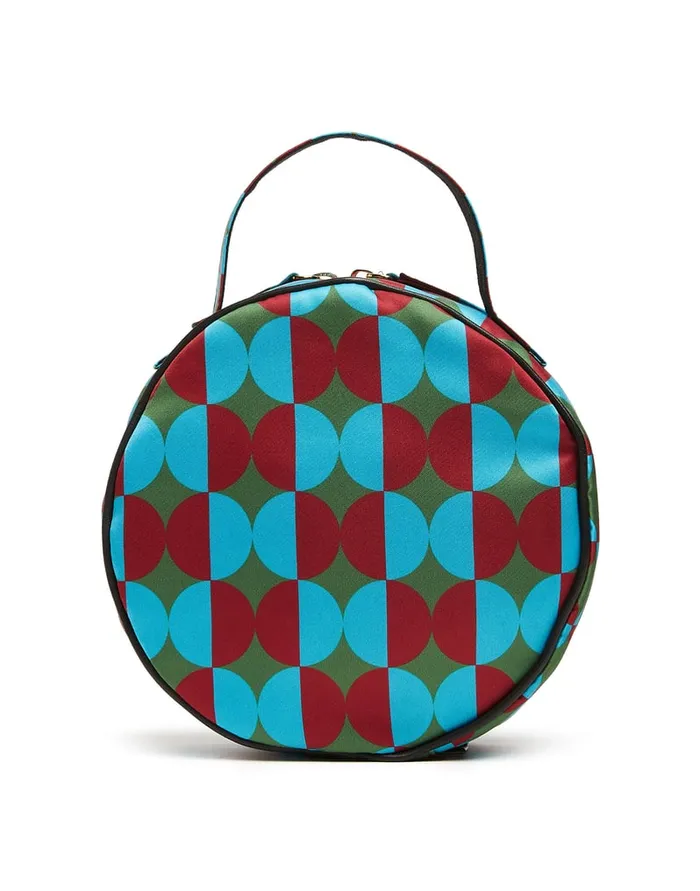 La Doublej Round Pochette Mezzaluna Green In Duchesse Women Bags and Pochettes