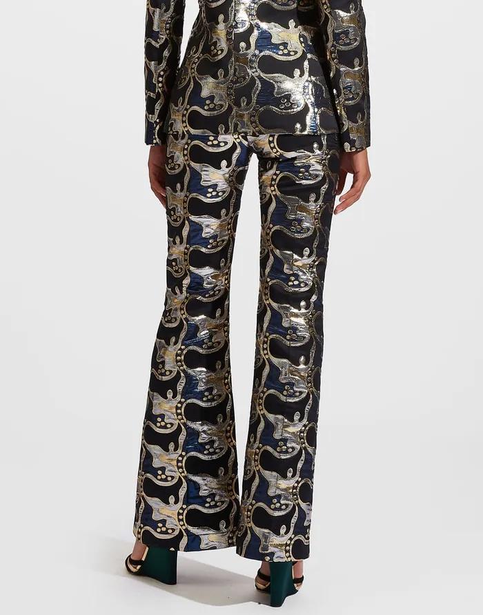 La Doublej Saturday Night Pants Spritz Blu In Jacquard Women Shorts and Pants