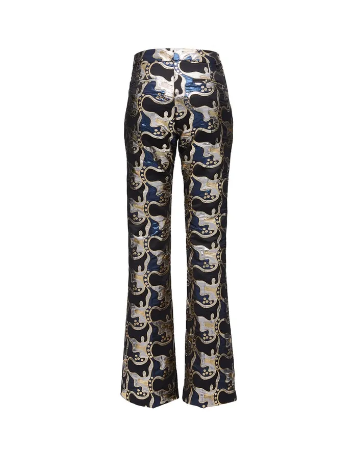La Doublej Saturday Night Pants Spritz Blu In Jacquard Women Shorts and Pants