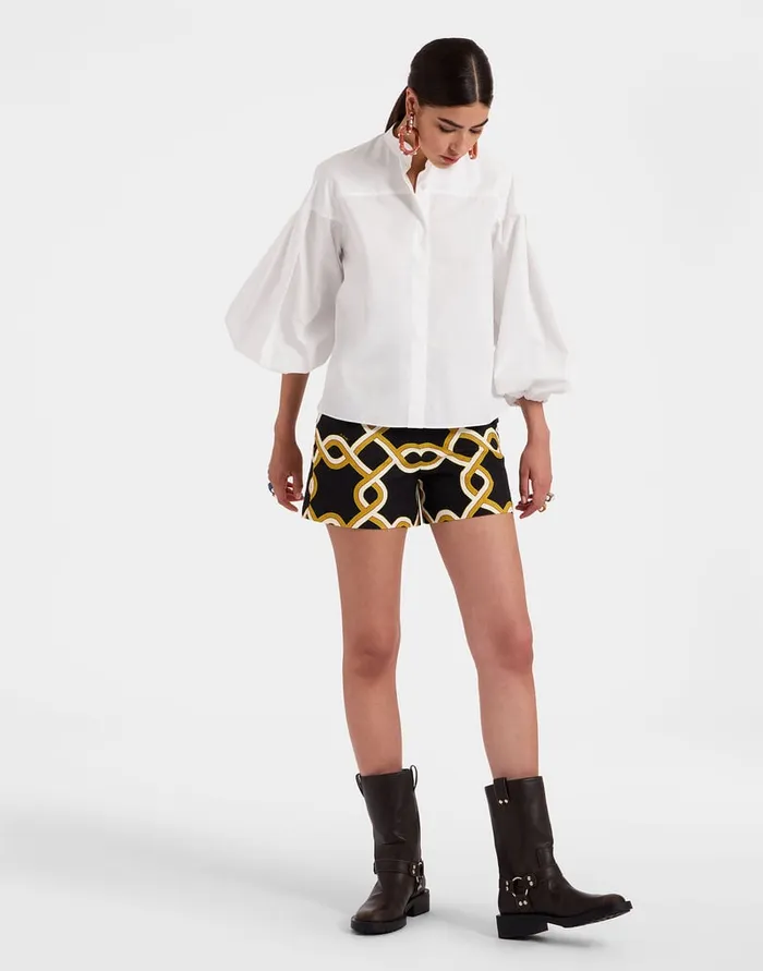 La Doublej Share Your Screen Shirt Solid White In Cotton Poplin Women Shirts and Tops