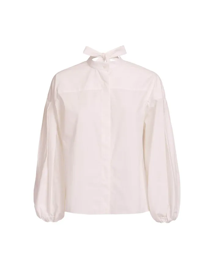 La Doublej Share Your Screen Shirt Solid White In Cotton Poplin Women Shirts and Tops