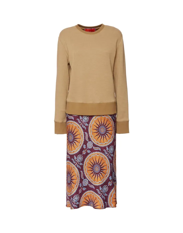 La Doublej Sporty Pencil Dress Sovereign Purple In Silk Twill Women Dresses