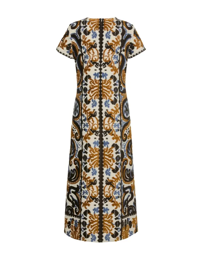 La Doublej Super Swing Dress Corsini Cream In Jacquard Women Party Dressing