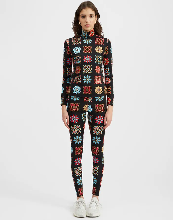 La Doublej Turtleneck Vetrata In Skinny Jersey Women Loungewear