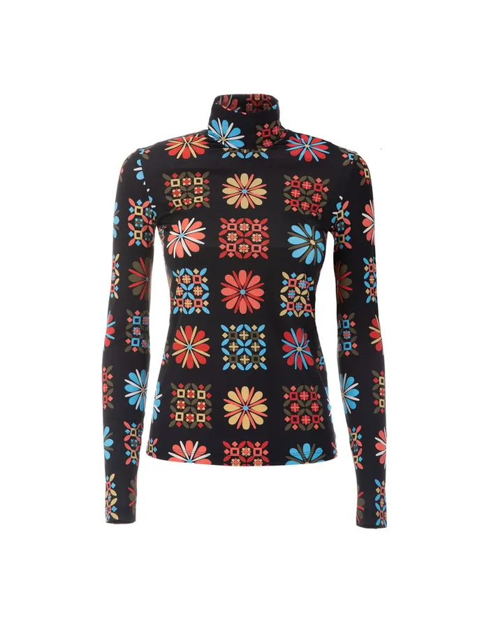 La Doublej Turtleneck Vetrata In Skinny Jersey Women Loungewear