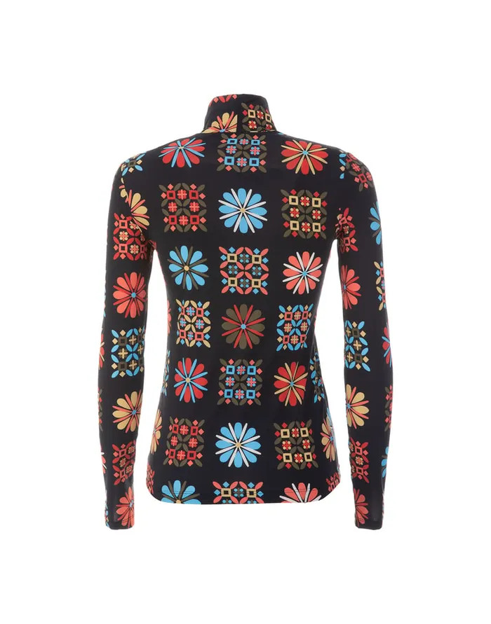 La Doublej Turtleneck Vetrata In Skinny Jersey Women Loungewear