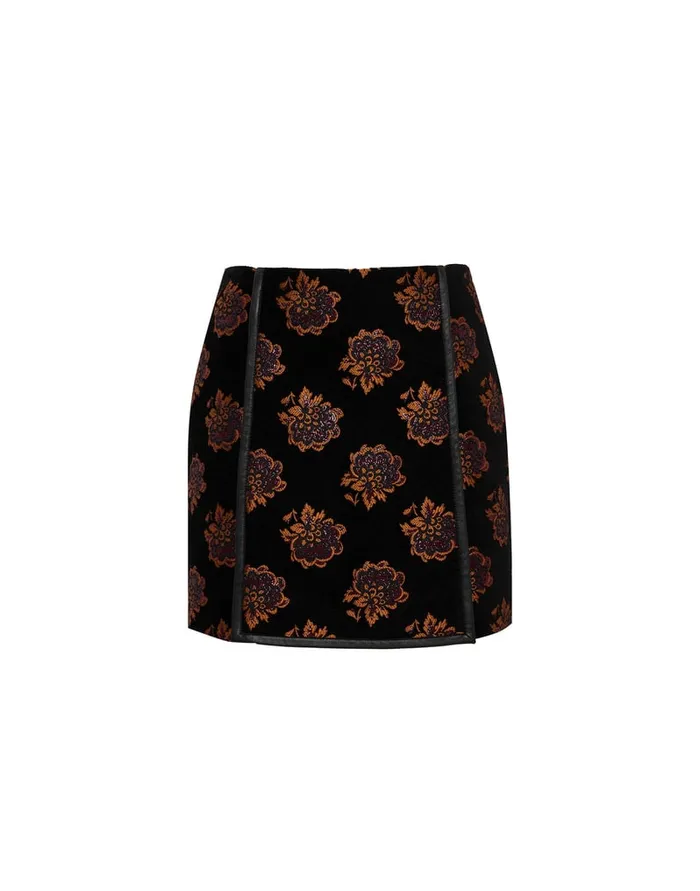 La Doublej Twiggy Skirt Rosette Black In Jacquard Women Skirts